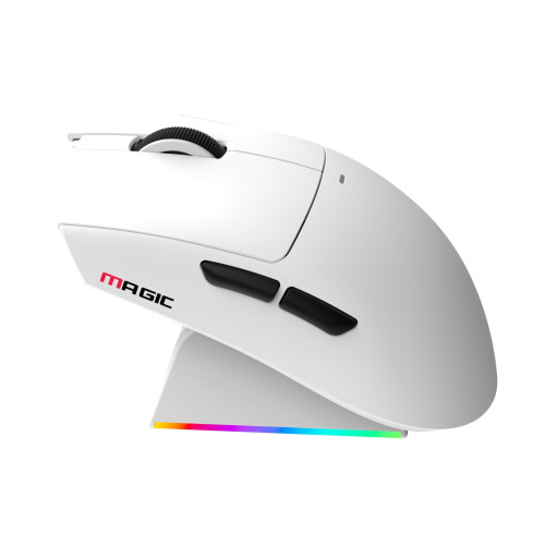 Chuột gaming Magic LDON V3 PRO | 3 Mode, Dock sạc, Trắng