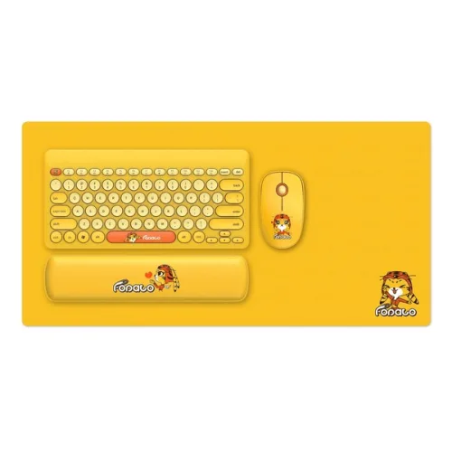 Combo phím chuột văn phòng FD LK586 | Wireless, Mini, Yellow