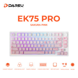 Bàn phím cơ DareU EK75 Pro Sakura Pink | 75%, 81 phím, Dream Linear, RGB, 3 Mode - Bezon Buôn Ma Thuột