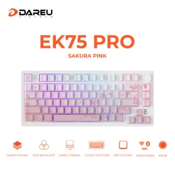 Bàn phím cơ DareU EK75 Pro Sakura Pink | 75%, 81 phím, Dream Linear, RGB, 3 Mode - Bezon Buôn Ma Thuột