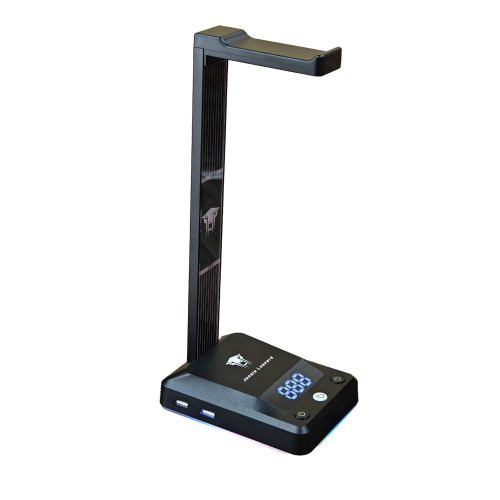 Nút nguồn Leopard kèm giá treo tai nghe RGB - Đen