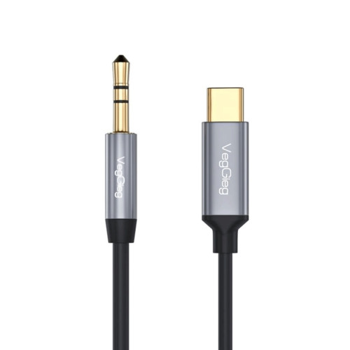 Cáp chuyển Type C sang Audio DC 3.5mm Veggieg V-A624, 1m (Tích hợp chipset DAC)