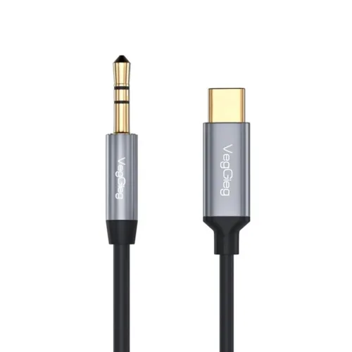 Cáp chuyển Type C sang Audio DC 3.5mm Veggieg V-A624, 1m (Tích hợp chipset DAC)