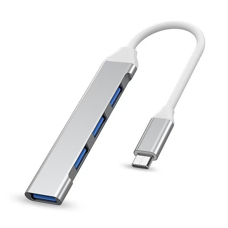 Bộ chia Type-C ra 4 cổng USB (3*USB 2.0 + 1*USB 3.0) MingXin, Màu bạc
