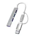 Bộ chia USB & Type-C ra 4 cổng USB (3*USB 2.0 + 1*USB 3.0) MingXin, Màu bạc - 1