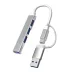 Bộ chia USB & Type-C ra 4 cổng USB (3*USB 2.0 + 1*USB 3.0) MingXin, Màu bạc - 2