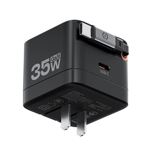 Củ sạc nhanh Movespeed MSA03 35W | Super GaN, Tích hợp Type C, Đen