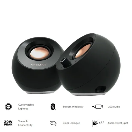 Loa Creative Pebble Pro | Bluetooth, Đen (51MF1710AA000)