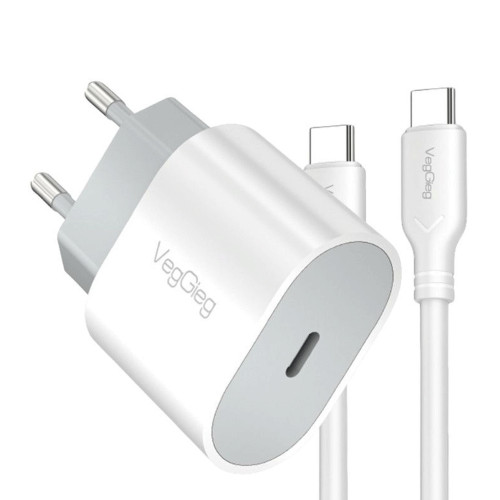 Bộ sạc nhanh Veggieg V-M101 PD20W + Cáp Type C 1.2M (Chuẩn EU)