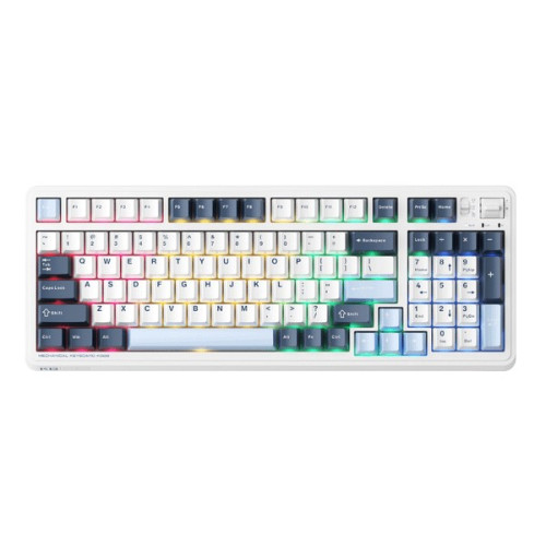 Bàn phím cơ không dây Gaming NewFF JK750 Gradient Blackberry | 3 Mode, RGB, Pin 8000mAh, Switch Transparent PC, Blackberry