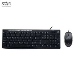 Combo phím chuột văn phòng Logitech MK200 | Có dây, Fullsize, Black