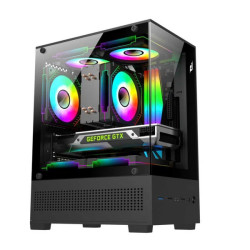 Thùng máy EDRA ECS1303H | M-ATX/ITX, Kính cường lực, Hỗ trợ 5 fan 120mm, Đen