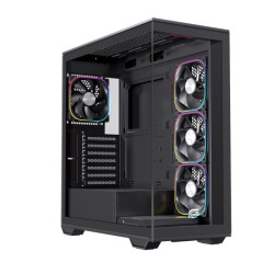 Thùng máy EINAREX Prisma S700 RGB F-ATX (Kèm Sẵn 4F ARGB) | Kính cường lực, USB 3.2 Type-C Gen 2, Đen
