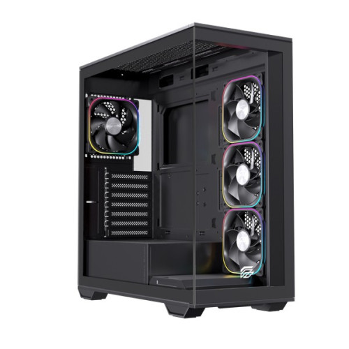 Thùng máy EINAREX Prisma S700 RGB F-ATX (Kèm Sẵn 4F ARGB) | Kính cường lực, USB 3.2 Type-C Gen 2, Đen