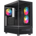 Thùng máy EINAREX S500 Core Black F-ATX | Kèm 1 Fan Đen, Kính cường lực, Đen