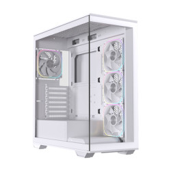 Thùng máy EINAREX Prisma S700 RGB F-ATX (Kèm Sẵn 4F ARGB) | Kính cường lực, USB 3.2 Type-C Gen 2, Trắng