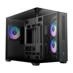 Thùng máy Gamdias Atlas M3M (Kèm sẵn 3 Fan ARGB) | M-ATX, Micro Tower, Kính cường lực, Đen