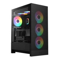 Thùng máy Gamdias Aura GC15 ARGB F-ATX (Kèm sẵn 4 Fan ARGB) | Mid Tower, Kính cường lực, Đen