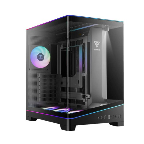 Thùng máy Gamdias Atlas P6 CG (Kèm sẵn 4 Fan ARGB) | F-ATX, Mid Tower, Kính cường lực, Đen