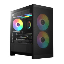 Thùng máy Gamdias Aura GC15M ARGB M-ATX (Kèm Sẵn 3 Fan ARGB) | Micro Tower, Kính cường lực, Đen