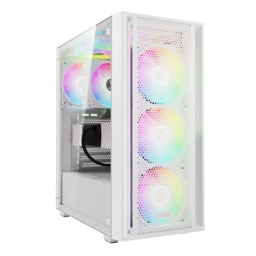 Thùng máy Gamdias Aura GC2 Elite ARGB F-ATX (Kèm Sẵn 4F ARGB) - Trắng