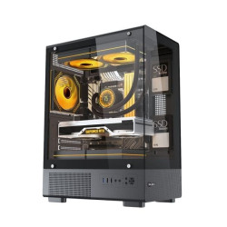 Thùng máy MIK H3 Hồ Cá | M-ATX/ITX, Kính cường lực, Đen