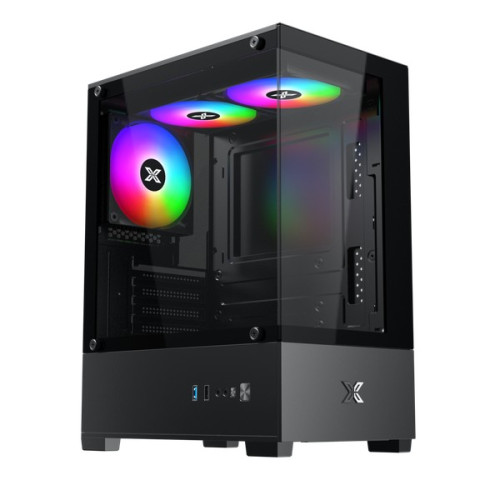 Thùng máy Xigmatek View III 3F | M-ATX/Mini-ITX, 2 Mặt Kính Cường Lực, Đen
