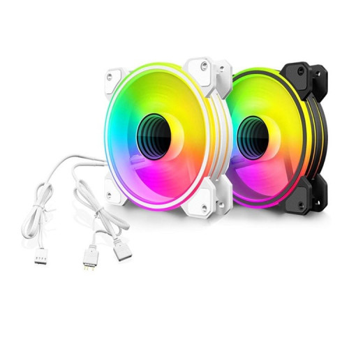 Quạt tản nhiệt PC Coolmoon WF1 | Kit 5 fan 120mm, RGB, Đen