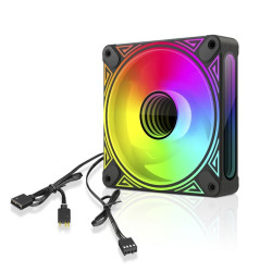 Quạt tản nhiệt PC Coolmoon DM1 | Fan lẻ 120mm, ARGB, Gió ngược, Đen
