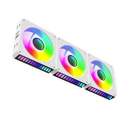 Quạt tản nhiệt PC Leopard S1 | Kit 3 fan 120mm, ARGB, Trắng