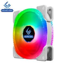 Quạt tản nhiệt PC LovingCool LC‑12025 | Fan lẻ 120mm, ARGB, Trắng