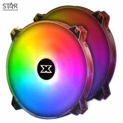 Quạt tản nhiệt PC Xigmatek EN46089 Galaxy III DX200 | Kit 2 fan 200mm, ARGB, Đen
