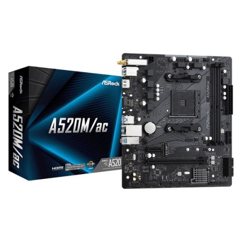 Mainboard ASRock A520M.AC Wifi DDR4 | AM4, mATX, 2 khe RAM