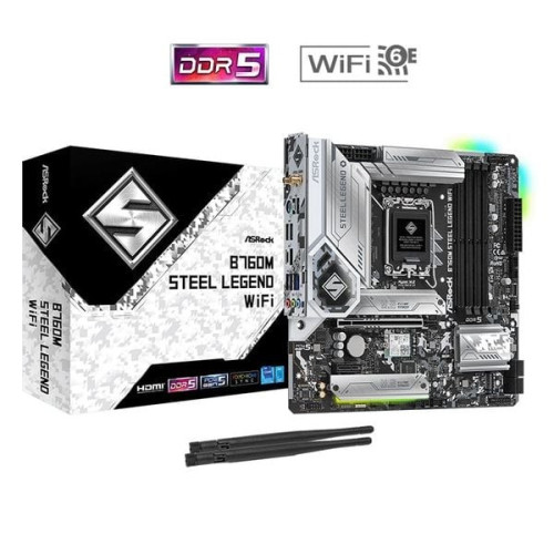 Mainboard ASRock B760M Steel Legend Wifi DDR5 | LGA 1700, mATX, 4 khe RAM