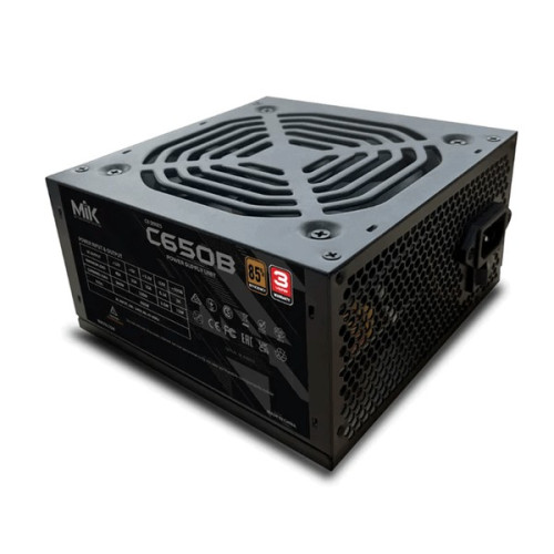 Nguồn máy tính Mik C650B (Hiệu Suất 85%) (Dc To Dc) Bh 38T - Đen | Semi Modular, ATX