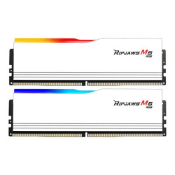 RAM PC G.SKILL Ripjaws M5 32GB RGB DDR5 White | (2x16GB), 5200MHz, Intel/AMD F5-5200J4040A16GX2-RM5RW