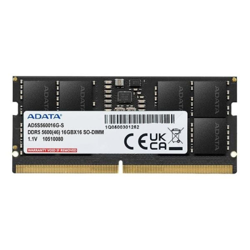 RAM Laptop ADATA 16GB DDR5 5600MHz SO-DIMM (AD5S560016G-S) | On-Die ECC, 262-Pin