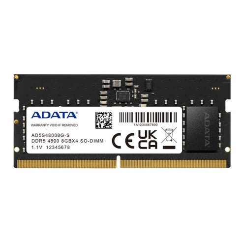 RAM Laptop ADATA 8GB DDR5 4800MHz SO-DIMM (AD5S48008G-S) | 262-Pin, On-Die ECC