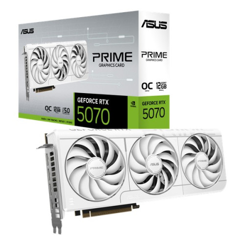 Card màn hình NVIDIA GeForce RTX 5070 ASUS Prime White OC | 12GB GDDR7, 6144 CUDA, 650W