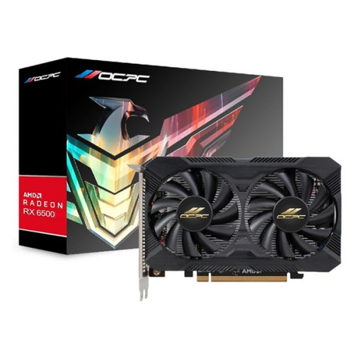 Card màn hình OCPC Radeon RX 6500 XM 2X Fans Black | 8GB GDDR6, 64-bit, Dual Fan