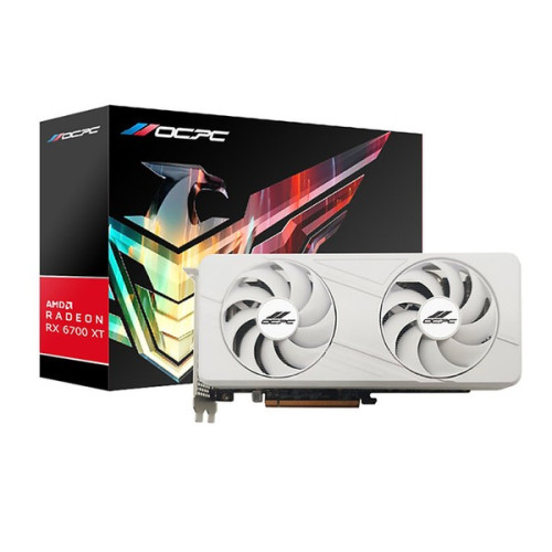 Card màn hình OCPC Radeon RX 6700 XT XK White | 12GB GDDR6, 192-bit, PCIe 4.0, Dual Fan