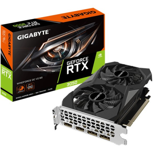 Card màn hình NVIDIA GeForce RTX 3050 Gigabyte WindForce OC | 6GB GDDR6, 2304 CUDA, 300W