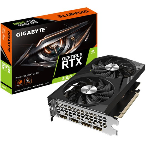 Card màn hình NVIDIA GeForce RTX 3050 Gigabyte WindForce OC | 8GB GDDR6, 2560 CUDA, 450W