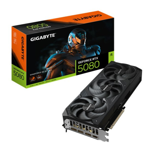 Card màn hình NVIDIA GeForce RTX 5080 Gigabyte WINDFORCE OC SFF OC | 16GB GDDR7, 10752 CUDA, 850W