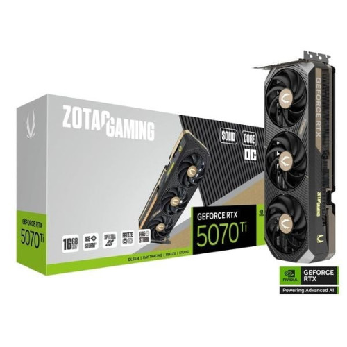Card màn hình ZOTAC GAMING GeForce RTX 5070 Ti SOLID CORE OC | 16GB GDDR7, 8960 CUDA, 750W