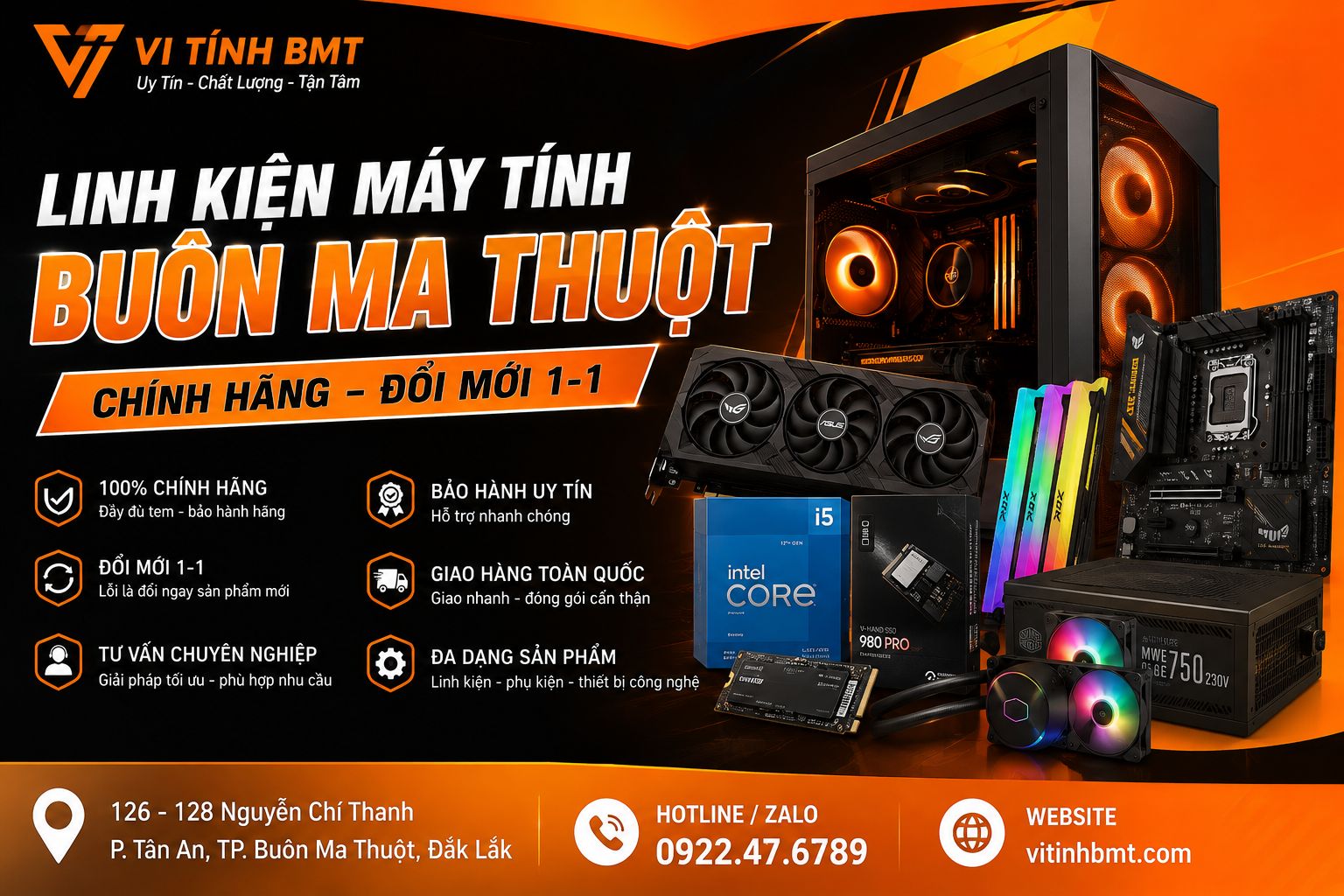 Linh Kiện Máy Tính Buôn Ma Thuột Chính Hãng, Đổi Mới 1-1 - Vi Tính BMT
