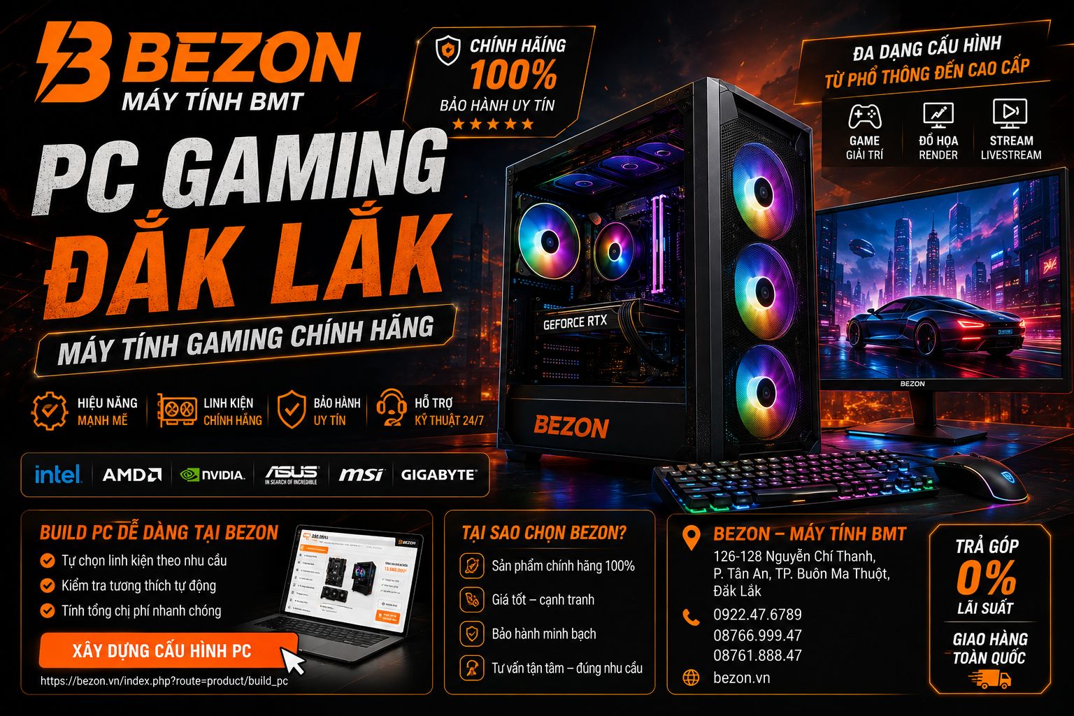 PC Gaming Đắk Lắk – Máy Tính Gaming Chính Hãng, Build Theo Nhu Cầu