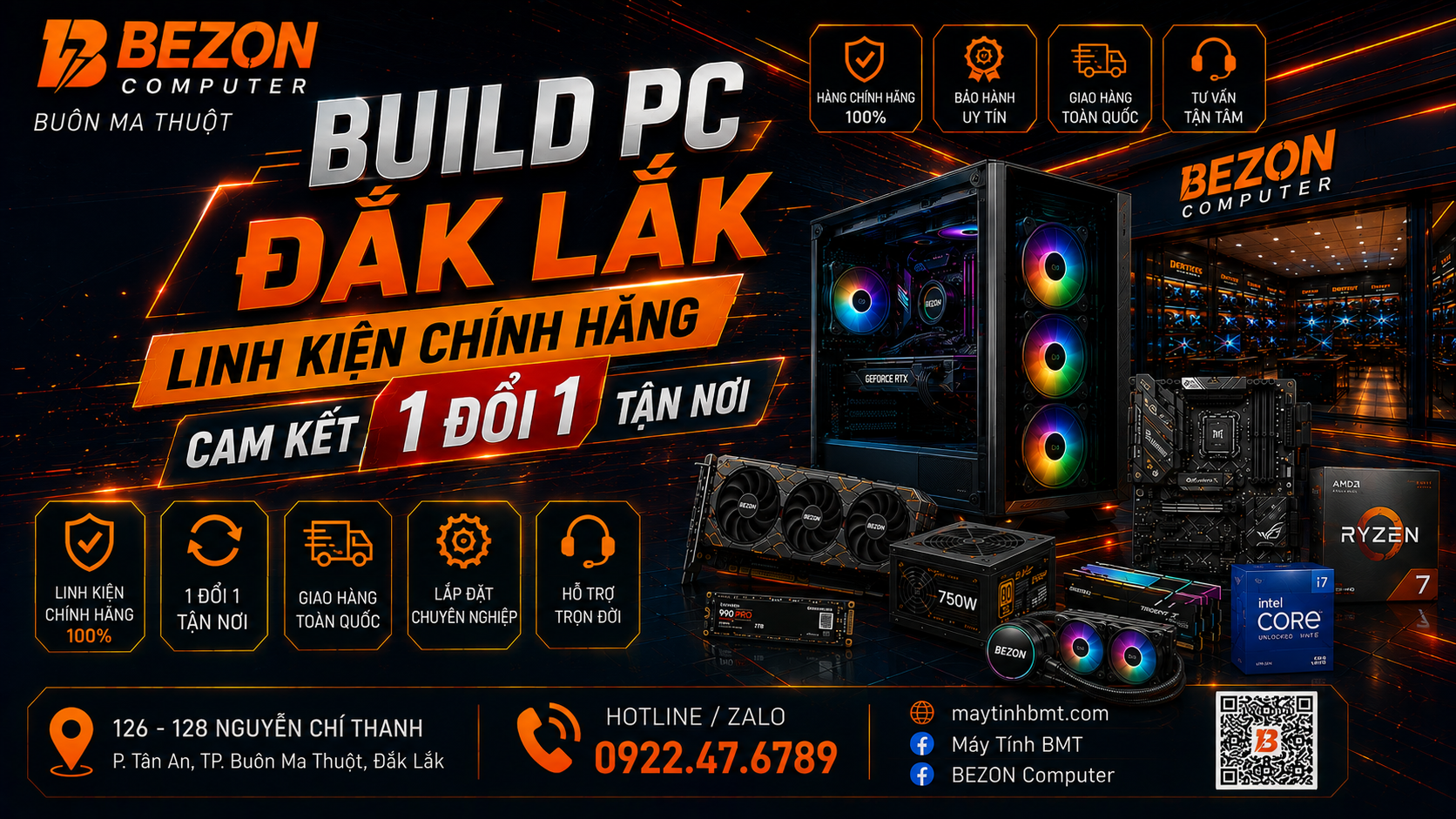 Build PC Đắk Lắk: Linh Kiện Chính Hãng, Cam Kết 1 Đổi 1 Tận Nơi