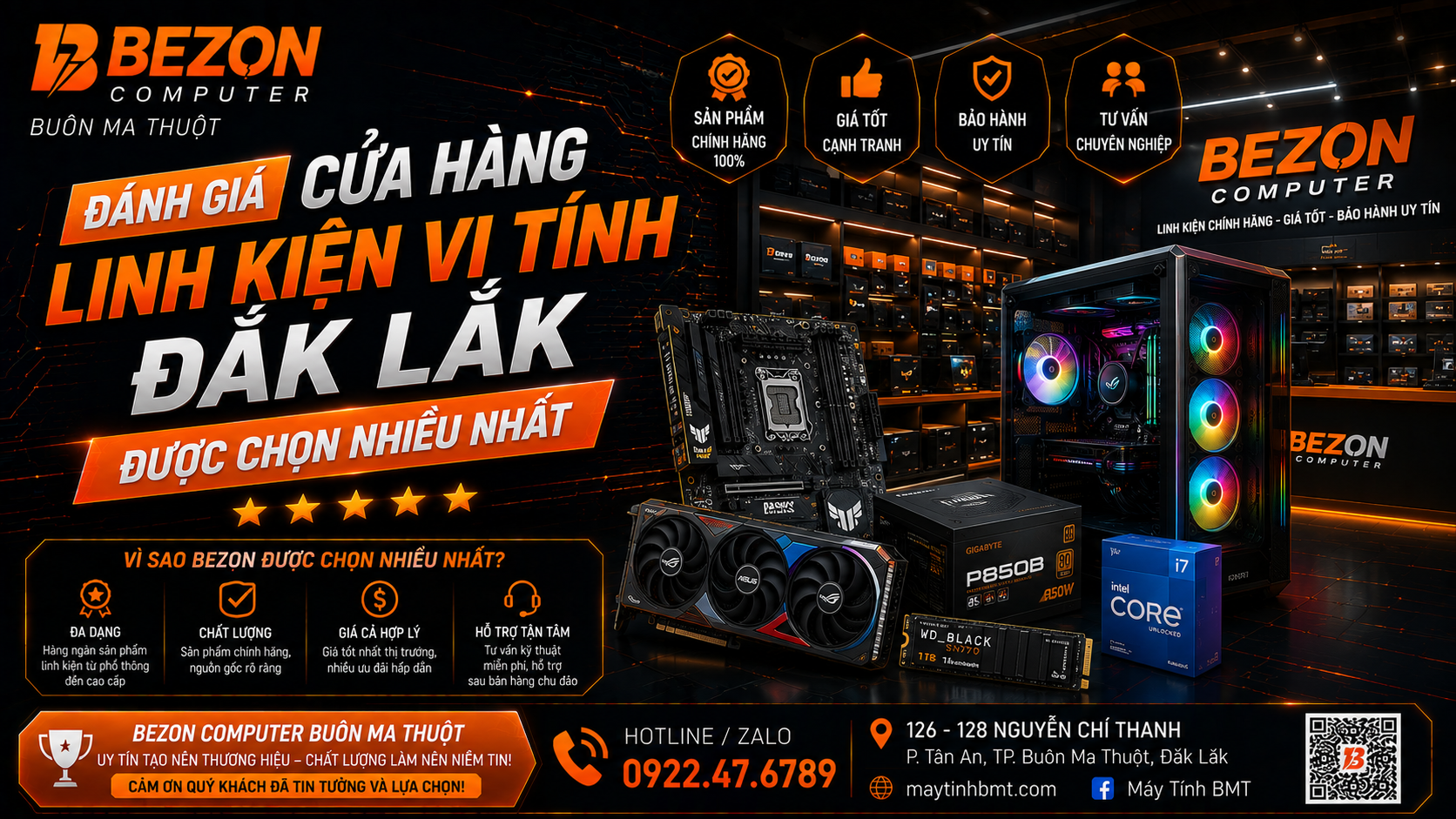 Đánh Giá Cửa Hàng Linh Kiện Vi Tính Đắk Lắk Được Chọn Nhiều Nhất