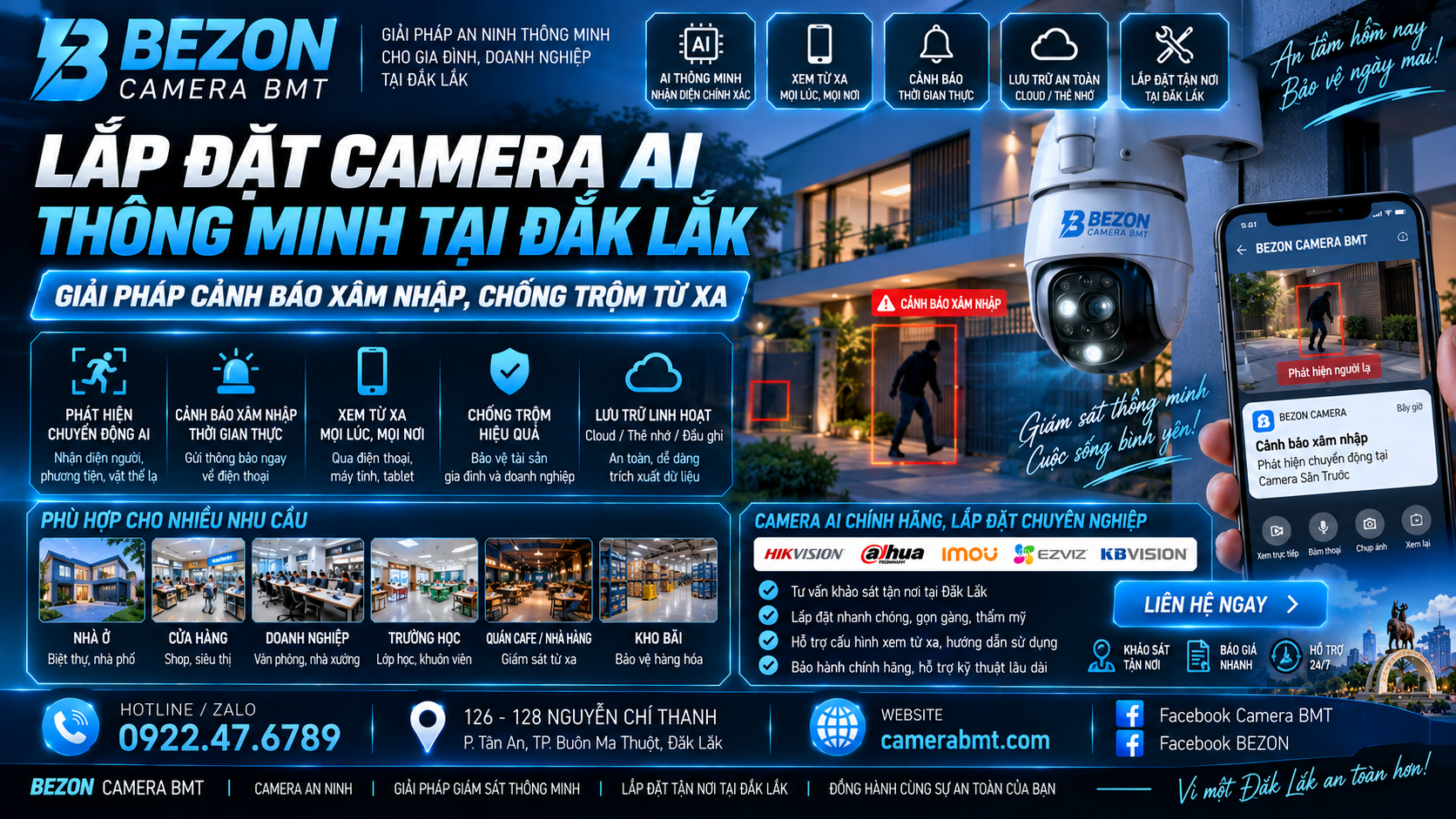 Lắp Đặt Camera AI Thông Minh Tại Đắk Lắk: Giải Pháp Cảnh Báo Xâm Nhập, Chống Trộm Từ Xa